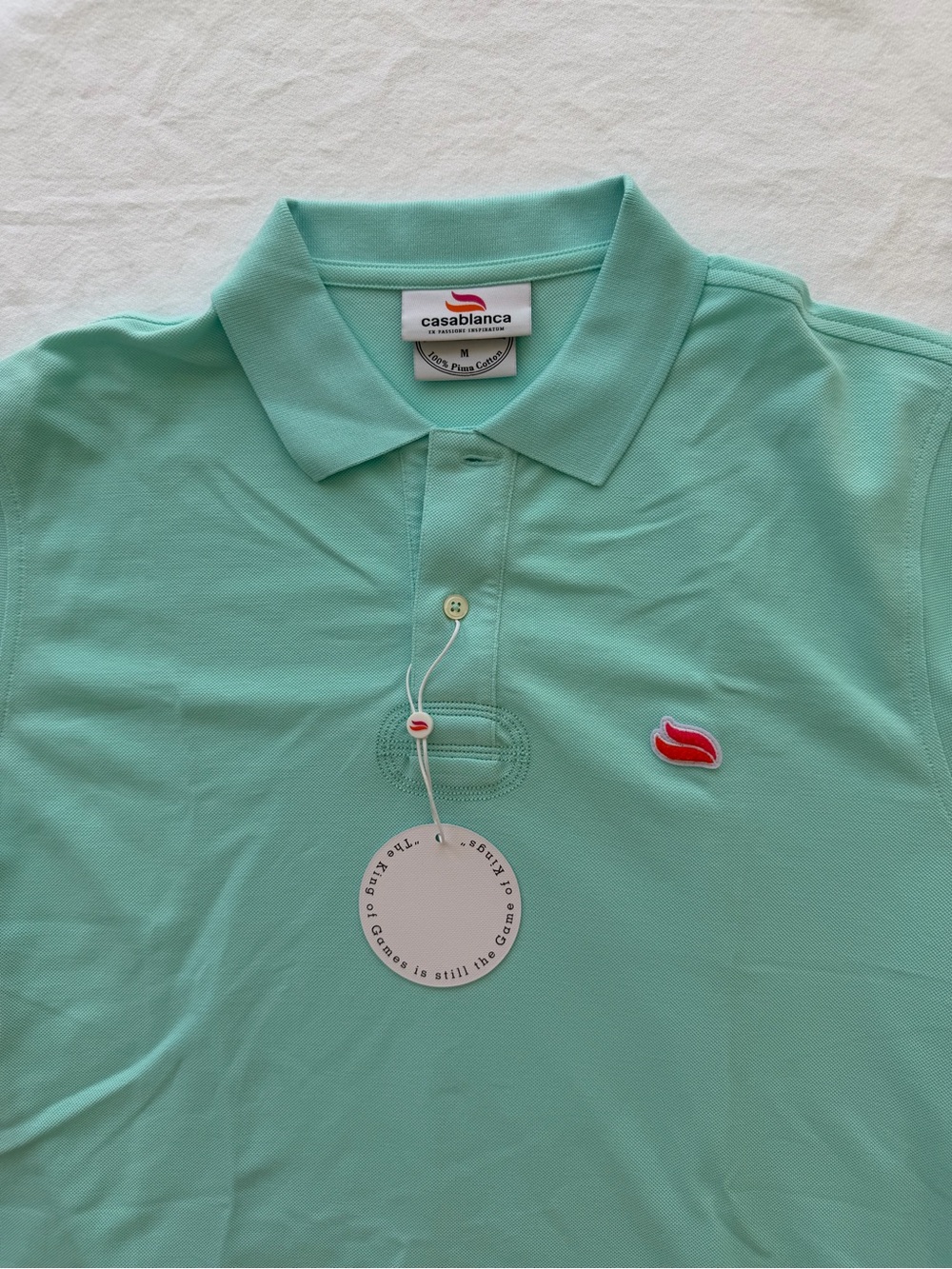 Casablanca Men's Mint Green Polo Shirt with Signature Patch